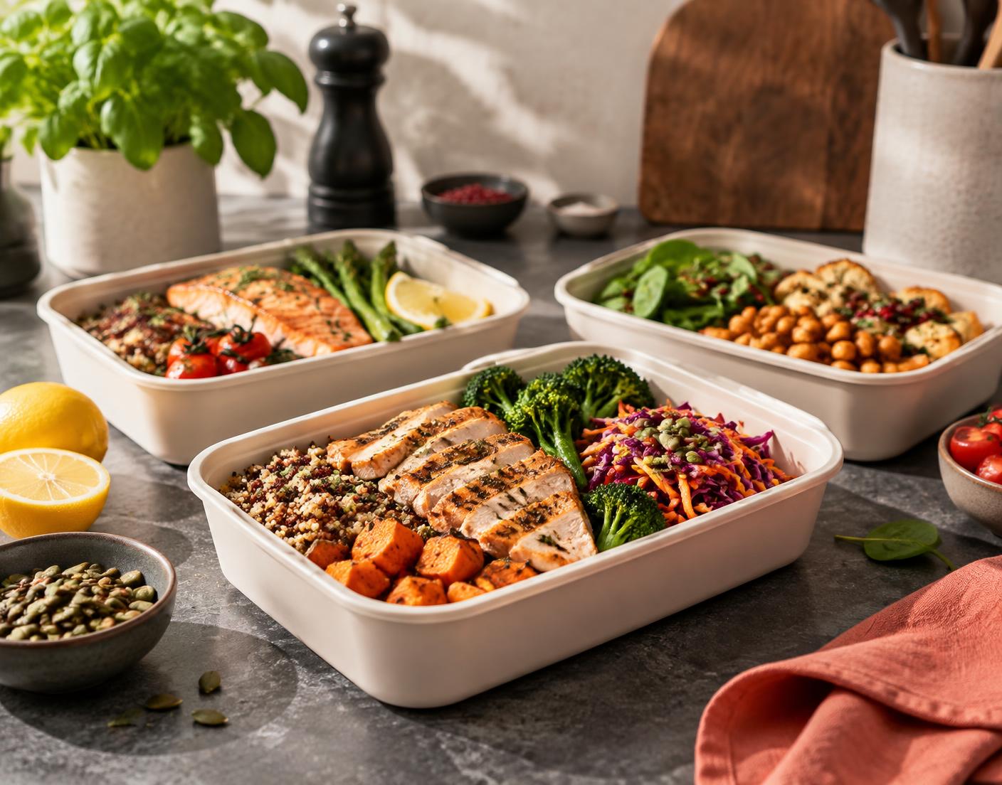 Balanced FORM Meal Prep dishes